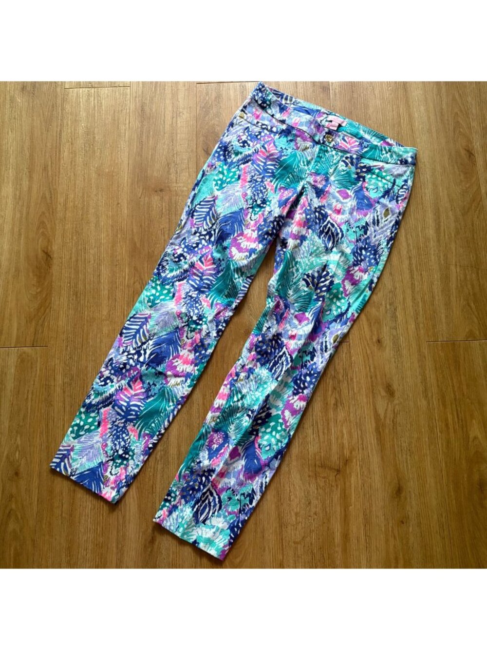 Lilly Pulitzer Kelley Skinny Ankle Pants Quill Out Pattern Multi Women’s Size 6